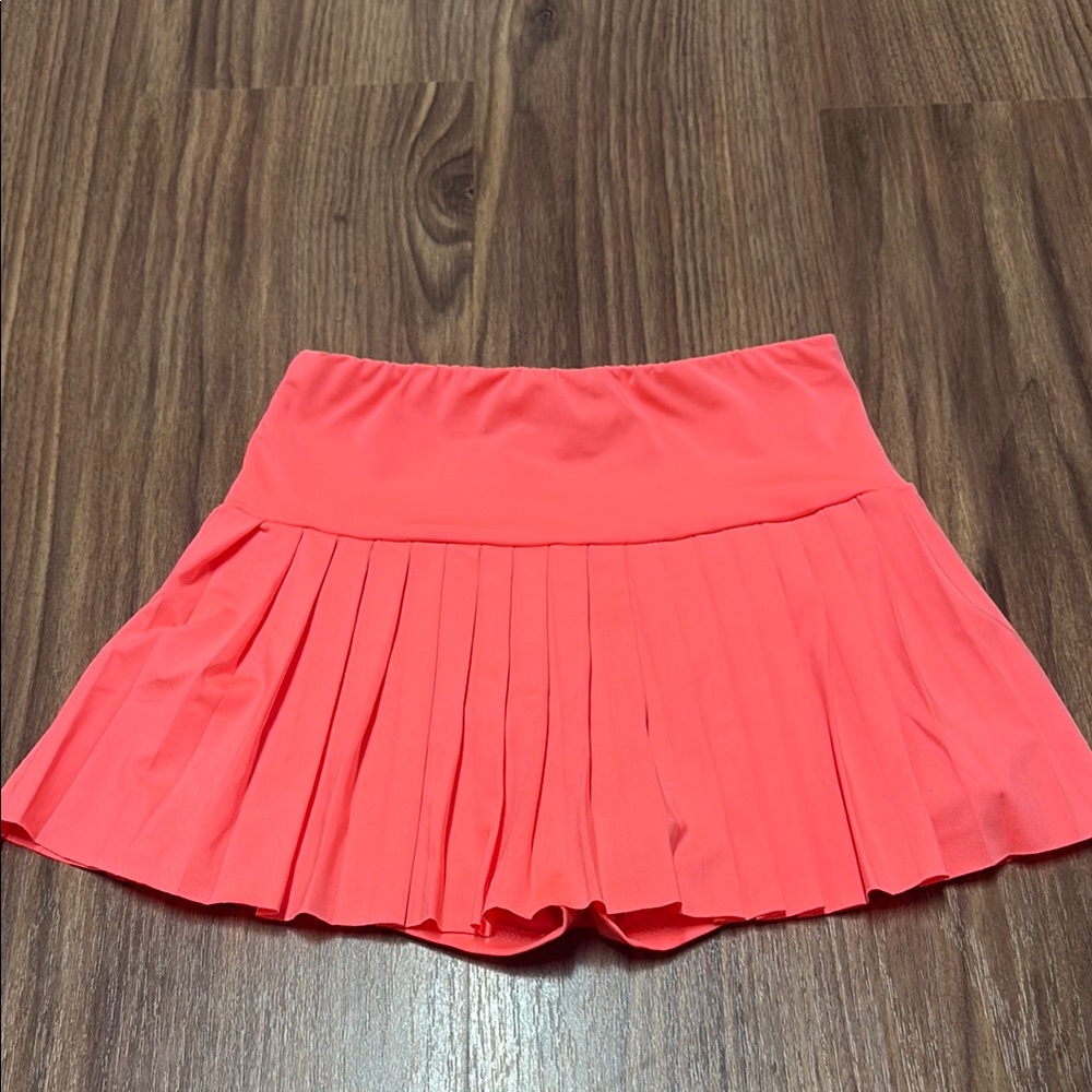 Coral Pleated Skirt